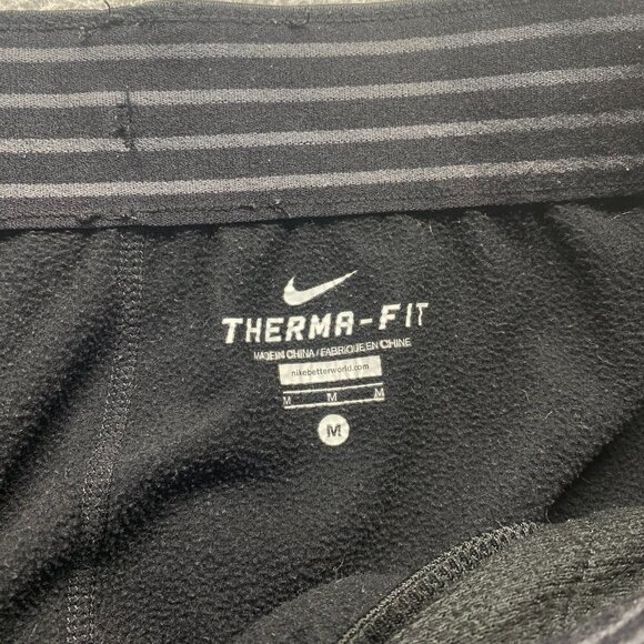 Nike Pants Mens Size M Black Therma Fit Fleece Lined Training Sweatpants,Drawstr - Picture 3 of 11